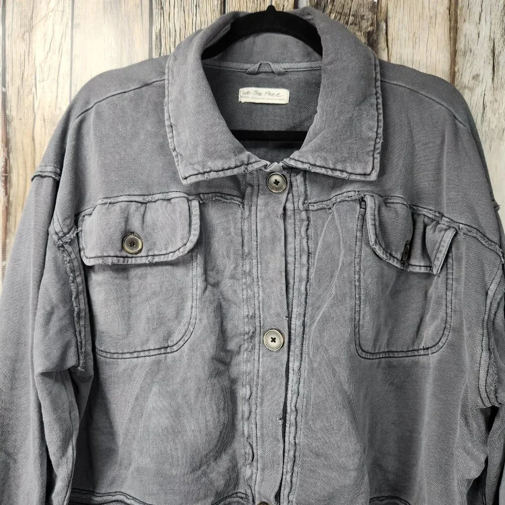 Free People SATURDAY Cropped Shirt Jacket - M
